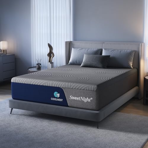Sweetnight CoolNest 16 inch King Mattress, Cooling King Size Memory Foam Mattress for Cool Night Sleep, 5-Zone Ergo Support for Pressure Relief, Medium, CertiPUR-US Certified
