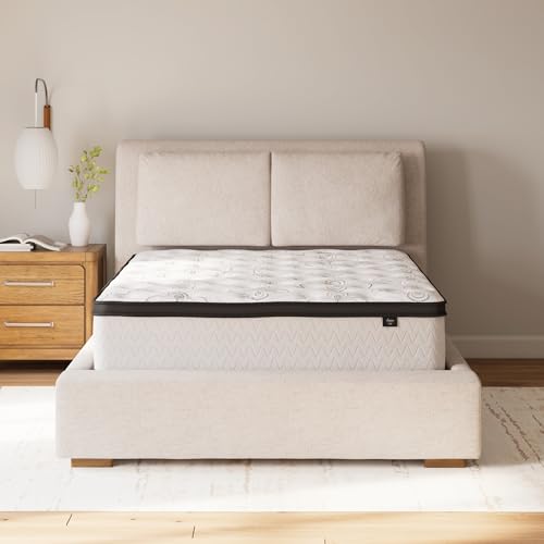 Signature Design by Ashley Queen Size Chime 12 Inch Medium Firm Hybrid Mattress with Cooling Gel Memory Foam for Pressure Relief
