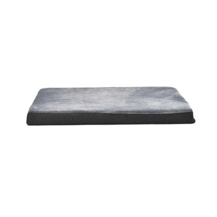 Amazon Basics Washable Dog Bed with Cooling Gel Memory Foam, Pressure-Relief Support for Dogs up to 50lbs, Non-Slip Bottom, Removable Cover, Large (35" x 22"), Grey