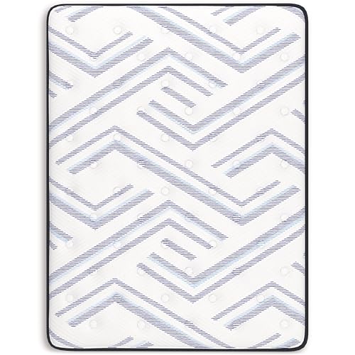 Signature Design by Ashley Queen Size Stack 12 Inch Hybrid Medium Plush Cooling Gel Infused Memory Foam Mattress for Pressure Relief, Fiberglass Free, Mattress in A Box