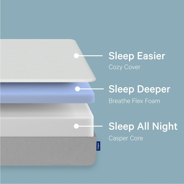 Casper Sleep Element, Queen Medium Firm Mattress - Memory Foam + Support - 100-Night Trial - CertiPUR-US Mattress, Grey