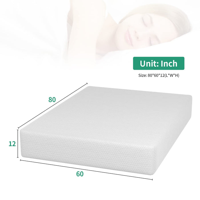 Pay Lesshere 12 Inch Queen Green Tea Mattress/Breathable Mattress for Cool Sleep & Pressure Relief/Medium Firm Mattresses/CertiPUR-US Certified/Bed-in-a-Box/Pressure Relieving （12 inch, Queen）