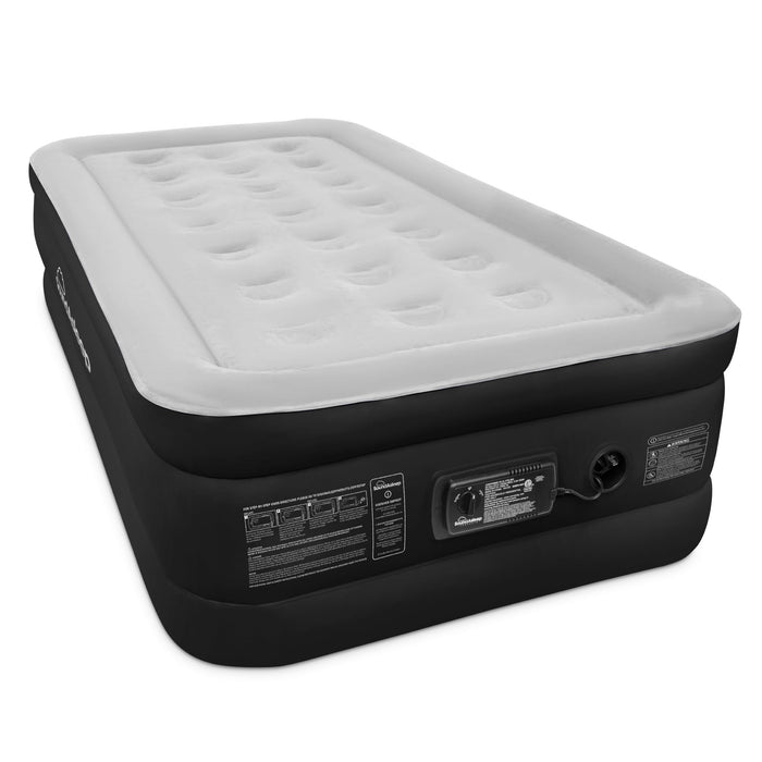 SoundAsleep Products Dream Series Luxury Air Mattress, ComfortCoil Technology, Built-in High Capacity Pump for Home, Camping- Double Height, Adjustable, Inflatable Blow Up, Portable - Twin Size