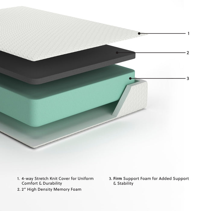 Signature Design by Ashley Queen Size Chime 12 Inch Medium Firm Memory Foam Mattress with Green Tea & Charcoal Gel