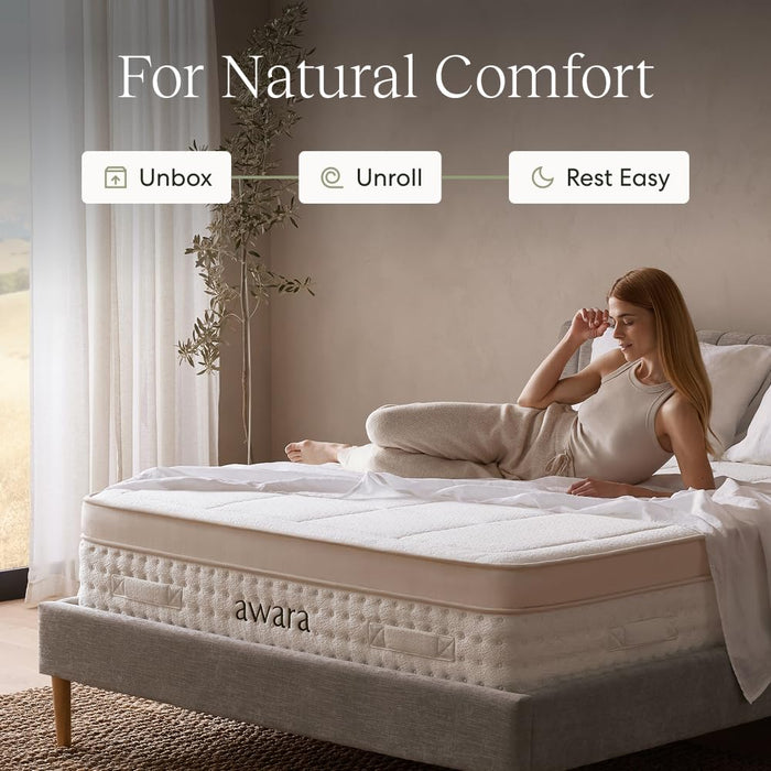 AWARA Premier 12" Hybrid Mattress, Queen, 1-Year Trial