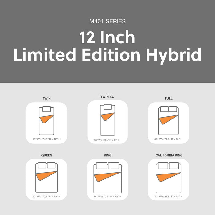 Signature Design by Ashley Limited Edition Firm 12 Inch Hybrid Mattress with Gel Memory Foam and Edge Support for Cool Sleep and Pressure Relief, California King