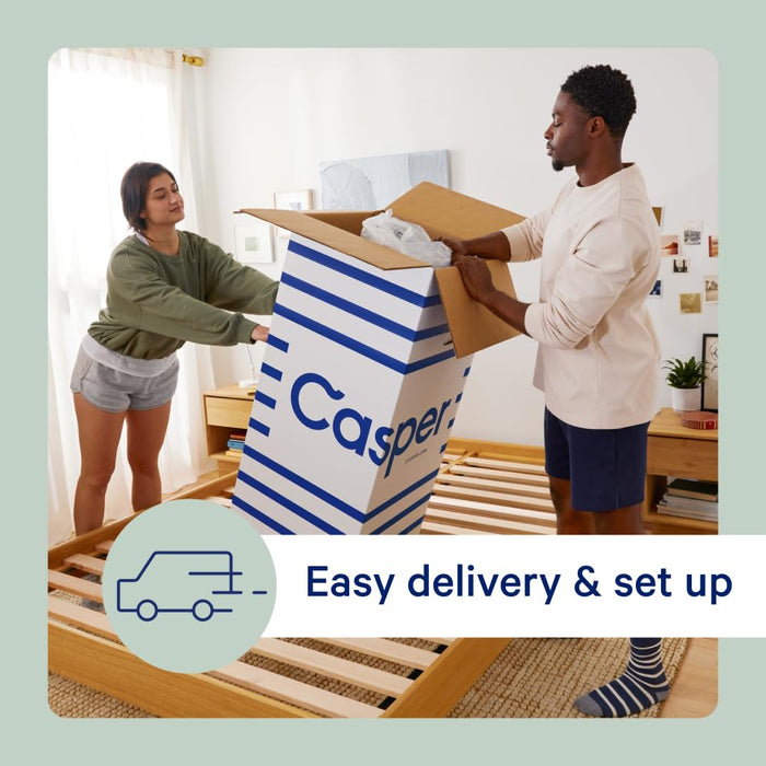 Casper Sleep Original Foam Hybrid Mattress, Queen Size - Medium Firm Memory Foam with Zoned SupportTM - 100-Night Trial - 10 Year Warranty - CertiPUR-US Mattress, Light Gray