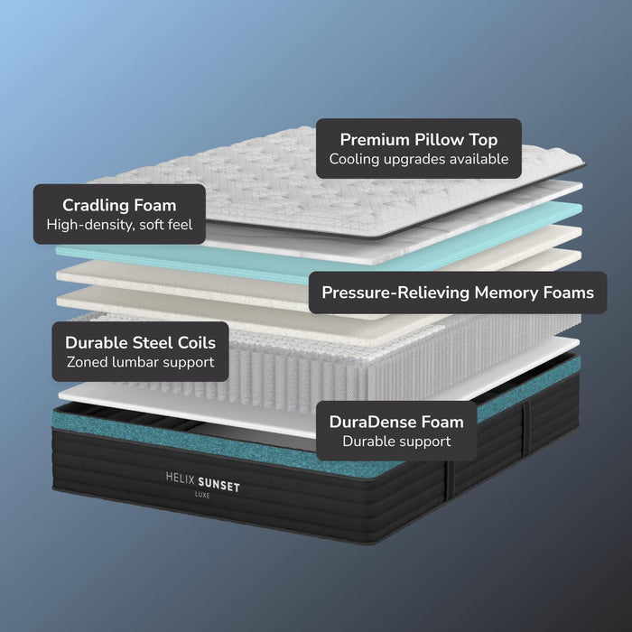 Helix Sunset Luxe with GlacioTex Cooling Mattress, Queen