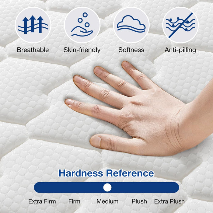 AirYoung 12 inch Full Mattress, Memory Foam Hybird Pocket Coil Full Mattress, Motion Isolation Pressure Relief Strong Edge Support, Medium Firm, with CertiPUR-US Certified