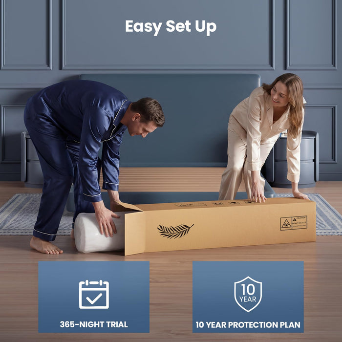 MOOA Queen Mattress, 12 Inch Cooling Hybrid Mattress in a Box, Medium Firm