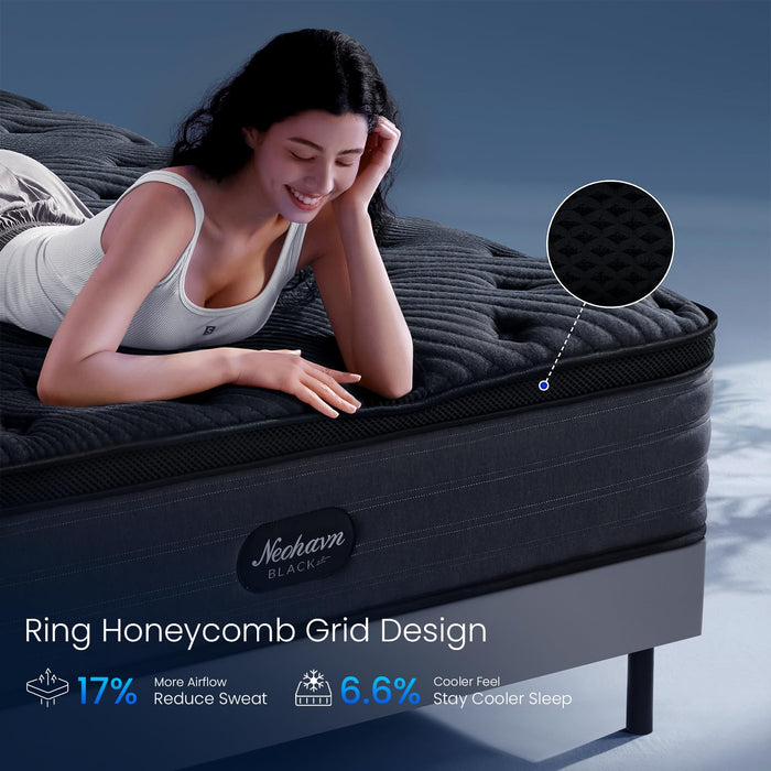 Full XL Mattress, 12 Inch Cooling Gel Memory Foam - Medium Firm Hybrid Mattress in a Box, Fiberglass-Free, Soft Knit Cooling Cover, Motion Isolation, CertiPUR-US Certified, 80''L x 54''W,Black