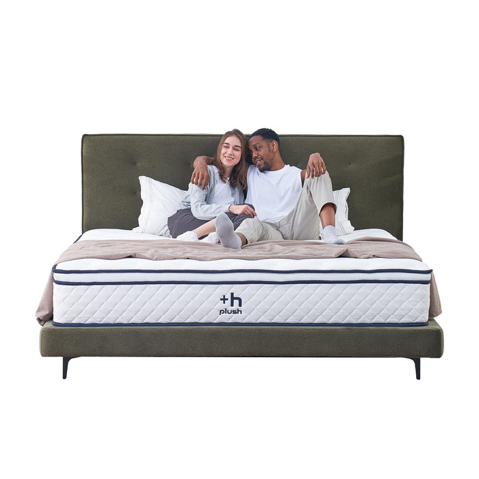 Plush Dream Queen Mattress 12 Inch Hybrid Pocketed Springs - Mattress in a Box with Memory Foam, Soft Plush Feel, Motion Isolation, Multi-Zone Spinal Support