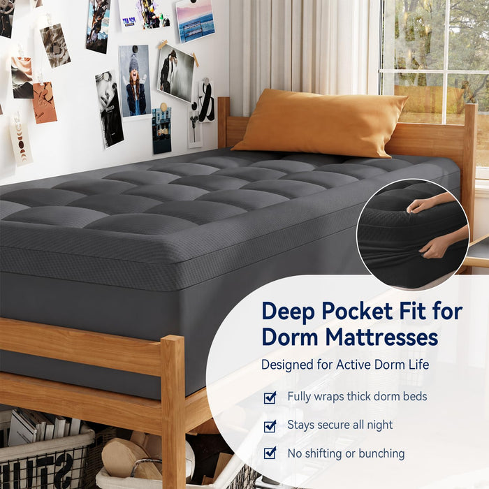 ELEMUSE Twin XL College Dorm Essentials 3 Inch Memory Foam Mattress Topper