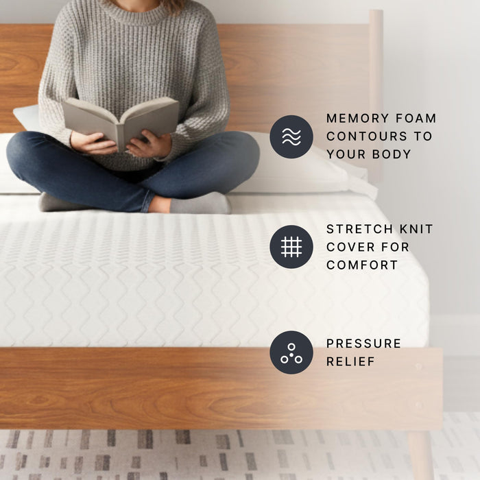 Signature Design by Ashley Chime Memory Foam 12" Twin Mattress with Thick Memory and Support Foam for Pressure Relief, Fiberglass Free, Mattress In A Box