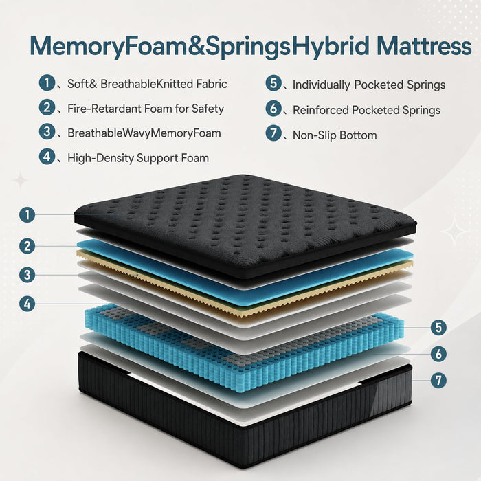 Bonvivre 14 Inch Twin Mattress,Medium Firm Feel,Euro Top