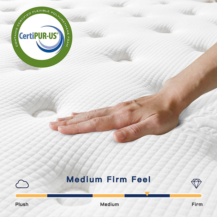 Vesgantti Queen Mattress 12 Inch Innerspring Multilayer Hybrid Queen Mattress - Ergonomic Design with Memory Foam and Pocket Spring Mattresses Queen Size - Box Top Series Medium Firm Feel