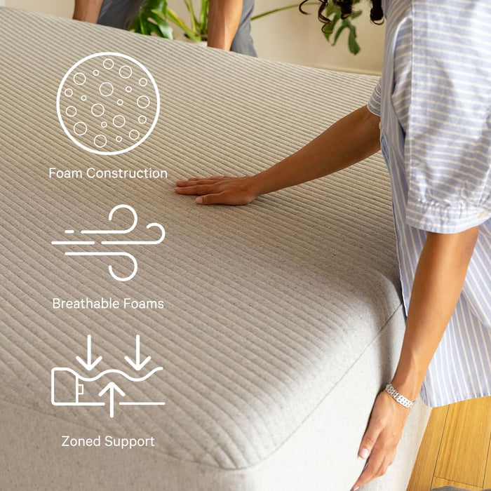 Casper Sleep Original Foam, Queen Size Memory Foam Mattress - Medium Firm Bed in a Box with Zoned SupportTM - 100-Night Trial - CertiPUR-US Mattress, Light Grey