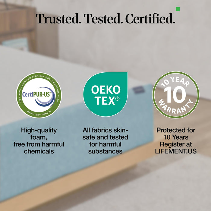 LIFEMENT Twin Mattress for Kids, 6 Inch Twin Bed Mattress, Basic Copper Cooling Gel Memory Foam Mattress in a Box, Pressure Relief with Medium Firm Support, CertiPUR-US Certified, 75''L x 39''W