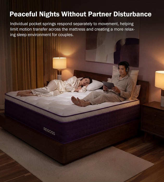 Queen Mattress 14 Inch Hybrid Mattress in a Box for Side Sleeper Soft Plush