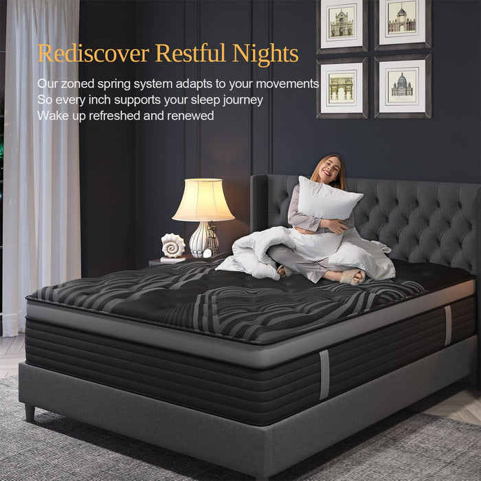 coletex Queen Mattress, 14 Inch Hybrid Mattresses, Medium-Firm Feel with Pocket Springs & Cooling Gel Memory Foam, CertiPUR-US Certified for Enhanced Support, Cooling & Motion Isolation