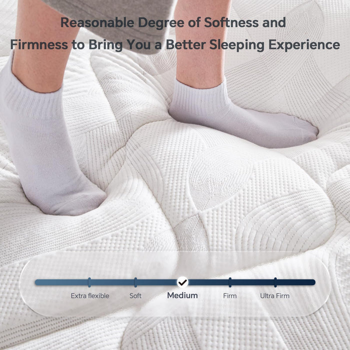 Queen Size Mattress,12 Inch Hybrid Mattress Individual Pocket Spring Multilayer Hybrid In A Box,Ergonomic,Medium Firm Support Motion Isolation,Sleep And Pain Relief Certipur-US (12 Inch, Queen)