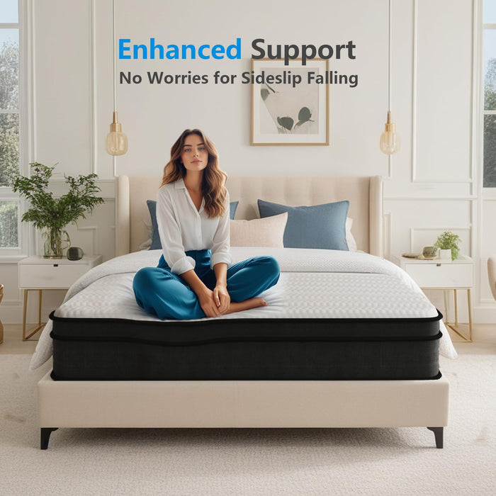 Crayan Queen Mattress, 12 Inch Hybrid Memory Foam Mattress in a Box with Individual Pocket Spring for Motion Isolation & Silent Sleep, CertiPUR-US