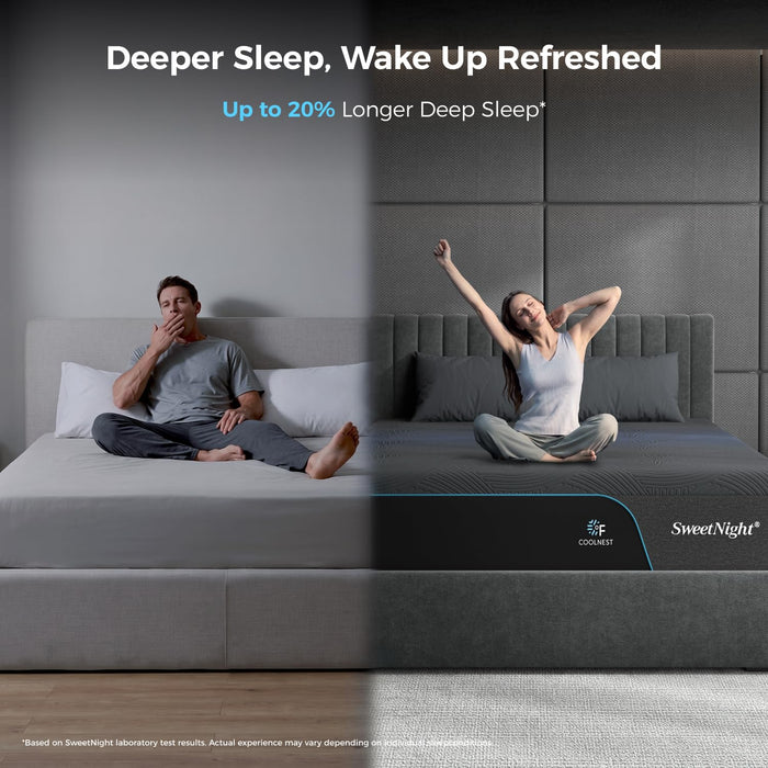 Sweetnight CoolNest Ultra King Size Mattress 14 Inch Memory Foam,Fresh Wake