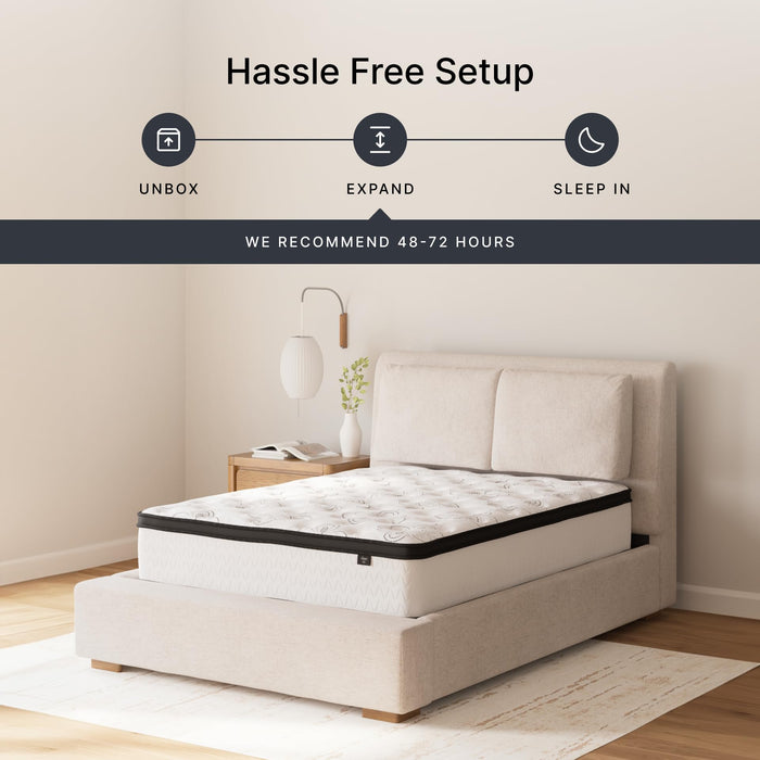 Signature Design by Ashley Twin Size Chime 12 Inch Medium Firm Hybrid Mattress with Cooling Gel Memory Foam for Pressure Relief