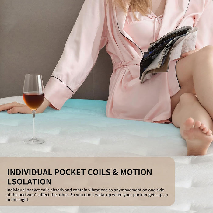 saows Queen Mattress 12 Inch Hybrid Mattress Queen Size - Individually Pocket Coils & Motion Isolation | Memory Foam - Pressure Relief, Arrives Eco-Compact, Medium Firm (80"X60")