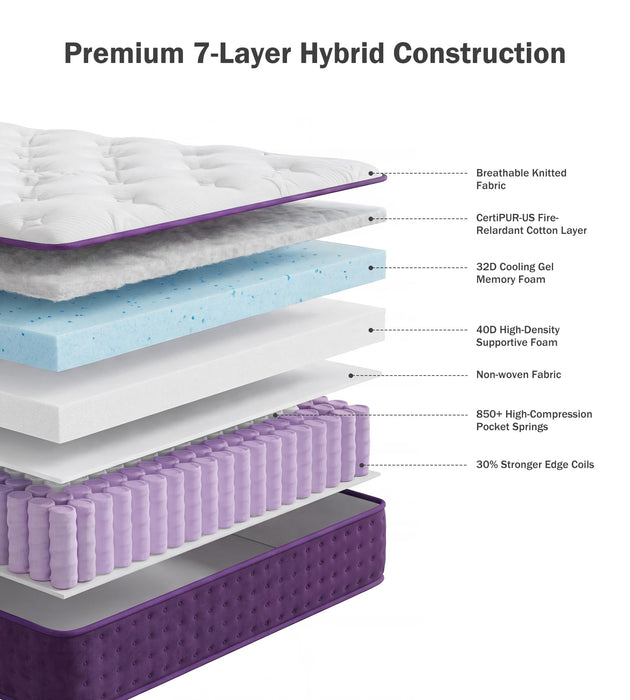 Queen Mattress 14 Inch Hybrid Mattress in a Box for Side Sleeper Soft Plush