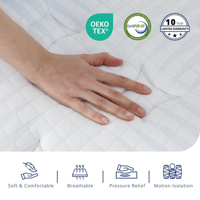 SynthoSpace Queen Mattress 12 Inch Hybrid Mattress in a Box, Medium Firmness, Foam and Individual Pocket Springs for Motion Isolation & Pressure Relief, CertiPUR-US Certified, 60" x 80"
