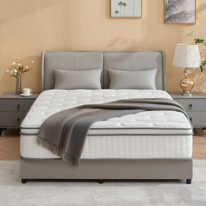 saows Queen Mattress 12 Inch Hybrid Mattress Queen Size - Individually Pocket Coils & Motion Isolation | Memory Foam - Pressure Relief, Arrives Eco-Compact, Medium Firm (80"X60")