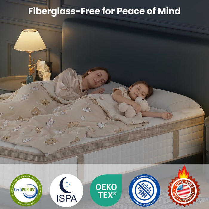 MOOA Queen Mattress, 12 Inch Cooling Hybrid Mattress in a Box, Medium Firm