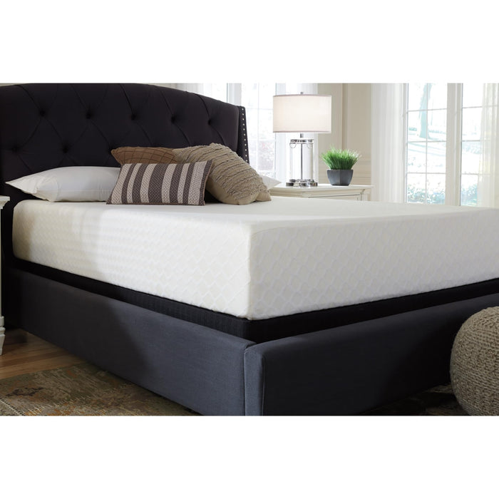 Signature Design by Ashley Queen Size Chime 12 Inch Medium Firm Memory Foam Mattress with Green Tea & Charcoal Gel