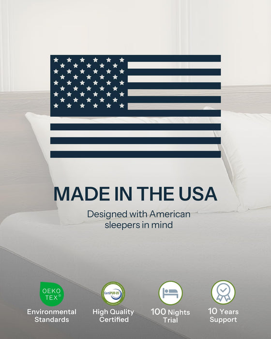 King Size Mattress, 10 Inch Cooling-Gel Memory Foam King Bed Mattress Made in USA, Pressure Relief, Motion Isolation, Breathable Fabric, Mattresses in a Box for Optimal Sleep Quality, CY-10-K