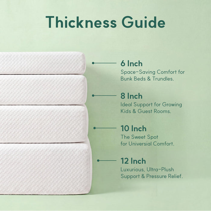 LIFEMENT Queen Mattress, 10 Inch Queen Size Mattress, Basic Matcha Cooling Gel Memory Foam Mattress in a Box, Pressure Relief with Medium Firm Support, CertiPUR-US Certified, 80''L x 60''W