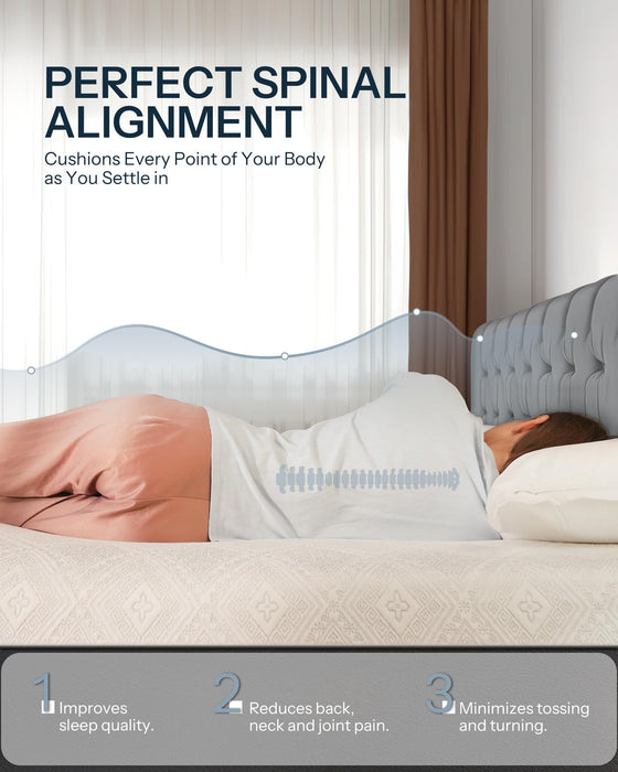 King Size Mattress, 10 Inch Cooling-Gel Memory Foam King Bed Mattress Made in USA, Pressure Relief, Motion Isolation, Breathable Fabric, Mattresses in a Box for Optimal Sleep Quality, CY-10-K