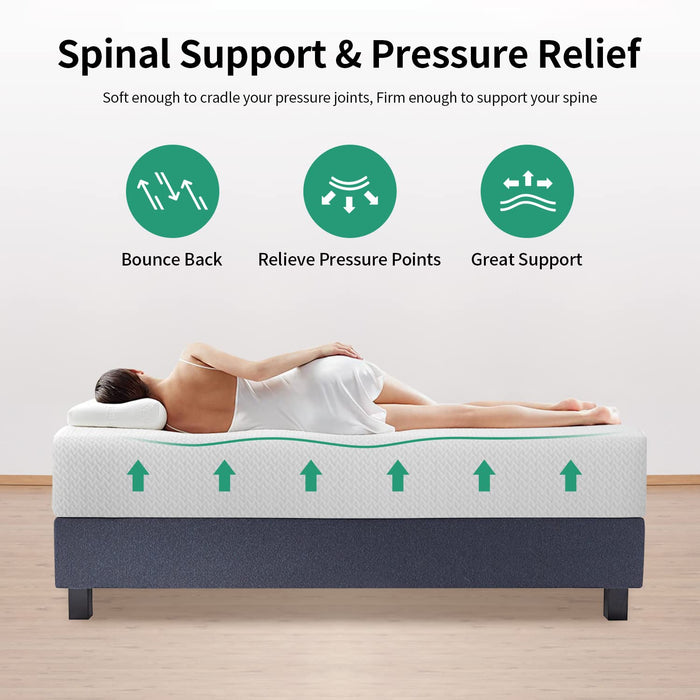 Pay Lesshere 12 Inch Queen Green Tea Mattress/Breathable Mattress for Cool Sleep & Pressure Relief/Medium Firm Mattresses/CertiPUR-US Certified/Bed-in-a-Box/Pressure Relieving （12 inch, Queen）