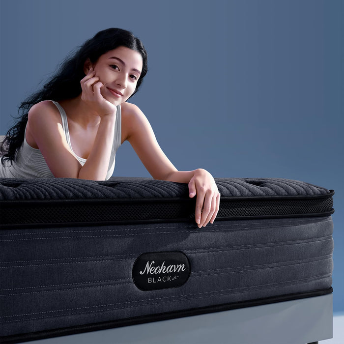 Full XL Mattress, 12 Inch Cooling Gel Memory Foam - Medium Firm Hybrid Mattress in a Box, Fiberglass-Free, Soft Knit Cooling Cover, Motion Isolation, CertiPUR-US Certified, 80''L x 54''W,Black