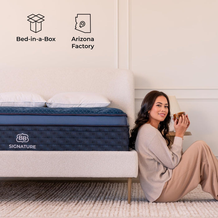 Brooklyn Bedding Signature Hybrid RV King 70"x80" 14 Inch Mattress, Medium Feel, Cloud Pillowtop Upgrade, CERTIPUR-US Certified Foam