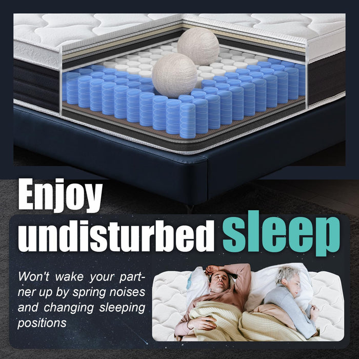 Soxgim Queen Mattress 12 inch Queen Size Mattress 80"*60"*12" Healthy Material Soft Comfortable Breathable Four-Sided Reinforcement Quiet Easy to Clean Vacuum Packed