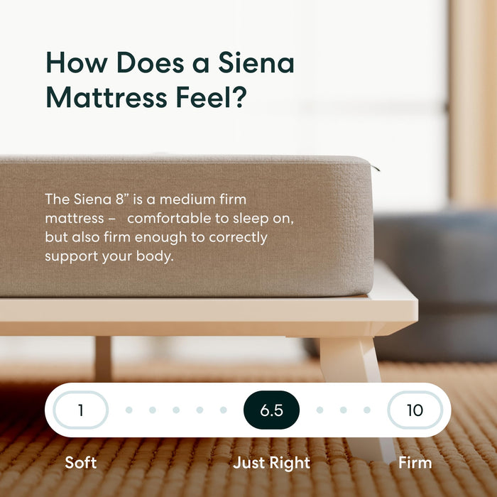 Siena 8” Twin Mattress - Gel Memory Foam - Medium Firm - 180 Night Trial - Premium Pressure-Relieving Layers - 10 Year Manufacturer Warranty - CertiPUR-US® Certified