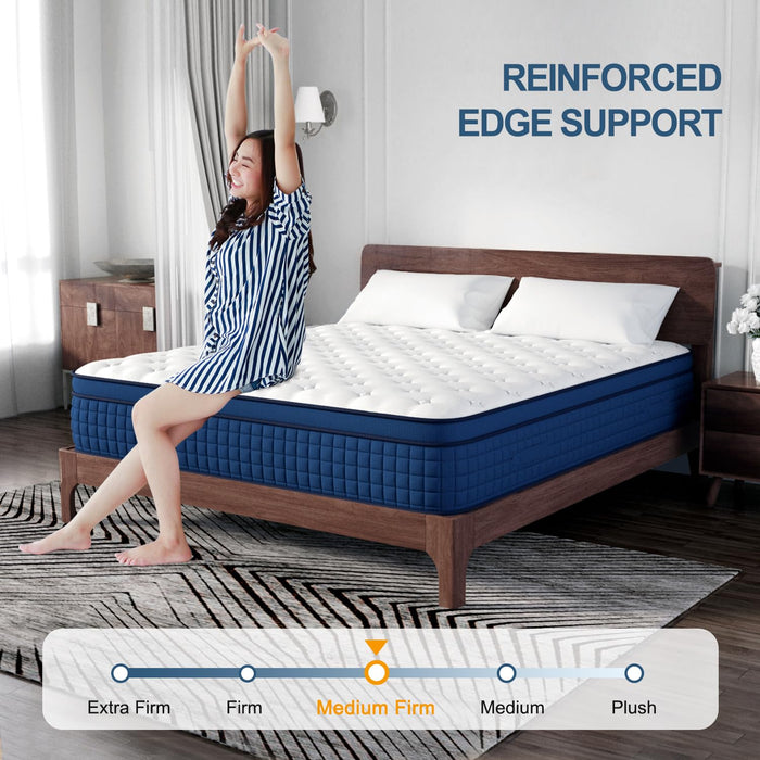 Duchessz Queen Mattress, 12 Inch Hybrid Mattresses with Gel Memory Foam and Individually Pocket Innerspring Euro Top Medium Firm for Motion Isolation, Edge Support, 100 Night Trial