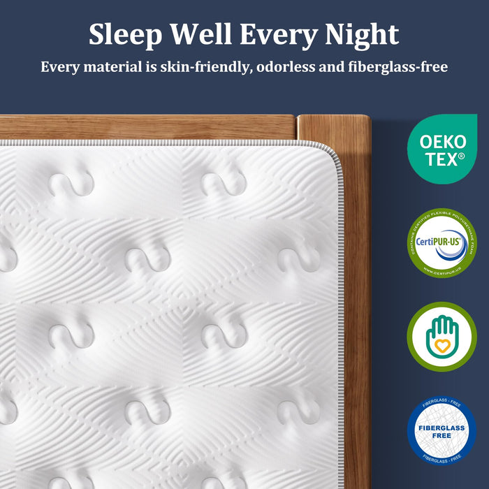 BedStory 14 Inch Firm Queen Hybrid Mattress in a Box, 365-Night Trial