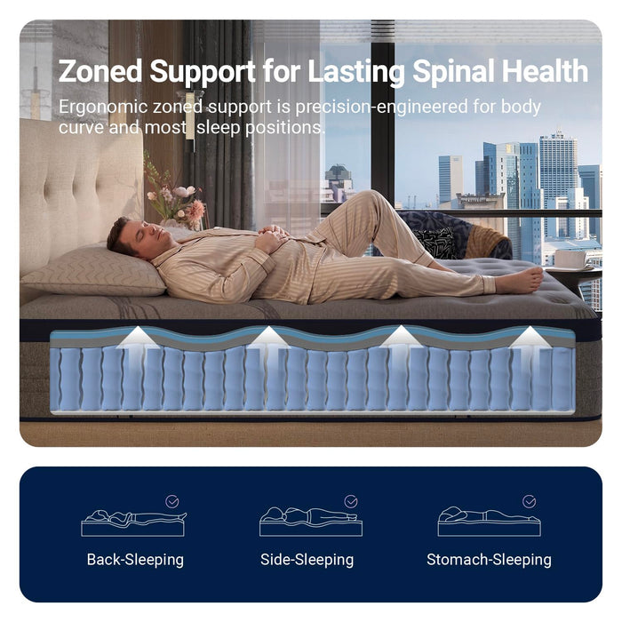 Avenco Queen Mattress 12 Inch, Luxury Hotel-Level Cooling Hybrid Mattress