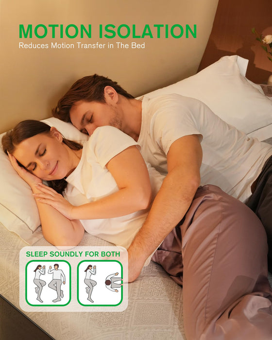 Life Balance Queen Size Mattress, 10 Inch Cooling-Gel Memory Foam Mattress Made in USA, CertiPUR-US Certified Mattresses in a Box, Medium Firm, Pressure Relief, Motion Isolation, CY-10-Q-V