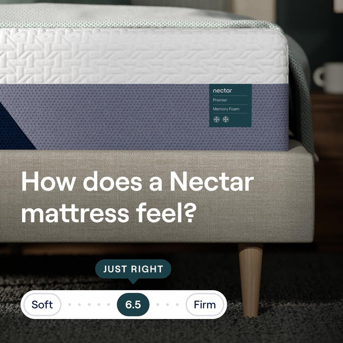 Nectar Premier 13” Memory Foam Mattress, King- Medium Firm, 1-Year Trial