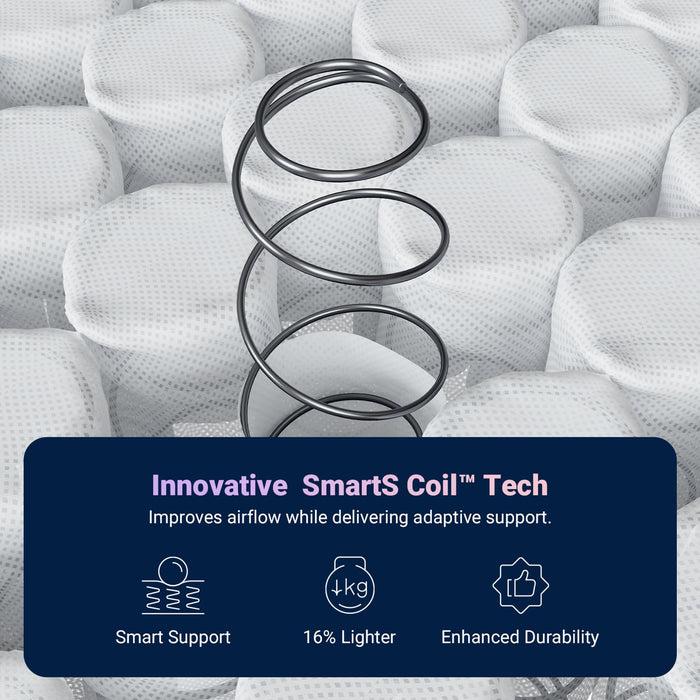 Avenco 12 Inch King Size Mattress, Hybrid Mattress with Smarts Coil™ Pocket Springs for Targeted Support and NanoGel™ Memory Foam for Cool Night Sleep & Motion Isolation, CertiPUR-US Certified