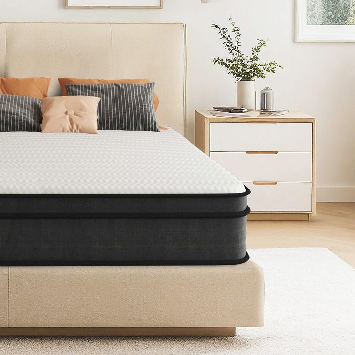 Crayan Queen Mattress, 12 Inch Hybrid Memory Foam Mattress in a Box with Individual Pocket Spring for Motion Isolation & Silent Sleep, CertiPUR-US