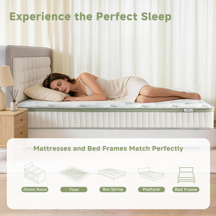 Queen Size Mattress 14 Inch, Medium Firm Memory Foam Hybrid Mattress with Individual Pocket Spring - Pressure Relief, Motion Isolation, Cool Sleep, 60" x 80"
